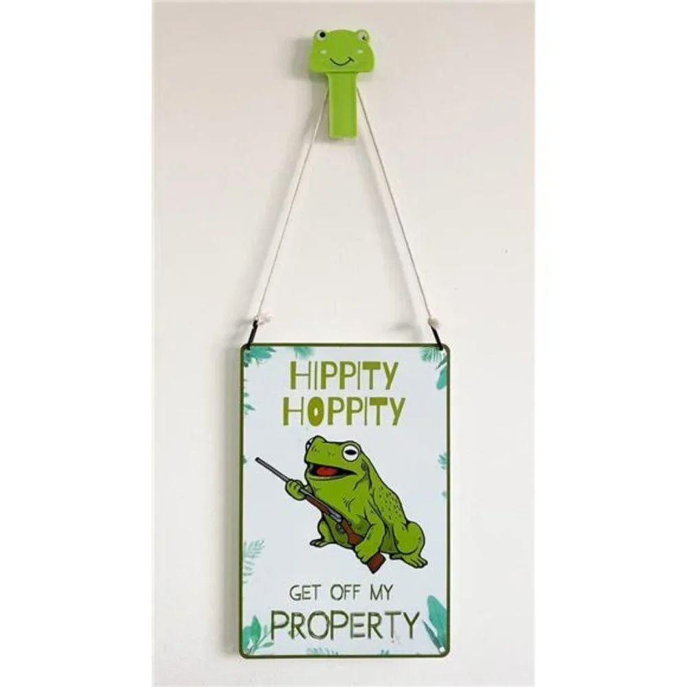 Bestylez Funny Metal Sign Door Sign Frog Decor For Bedroom, Bar, Garage, Yard -